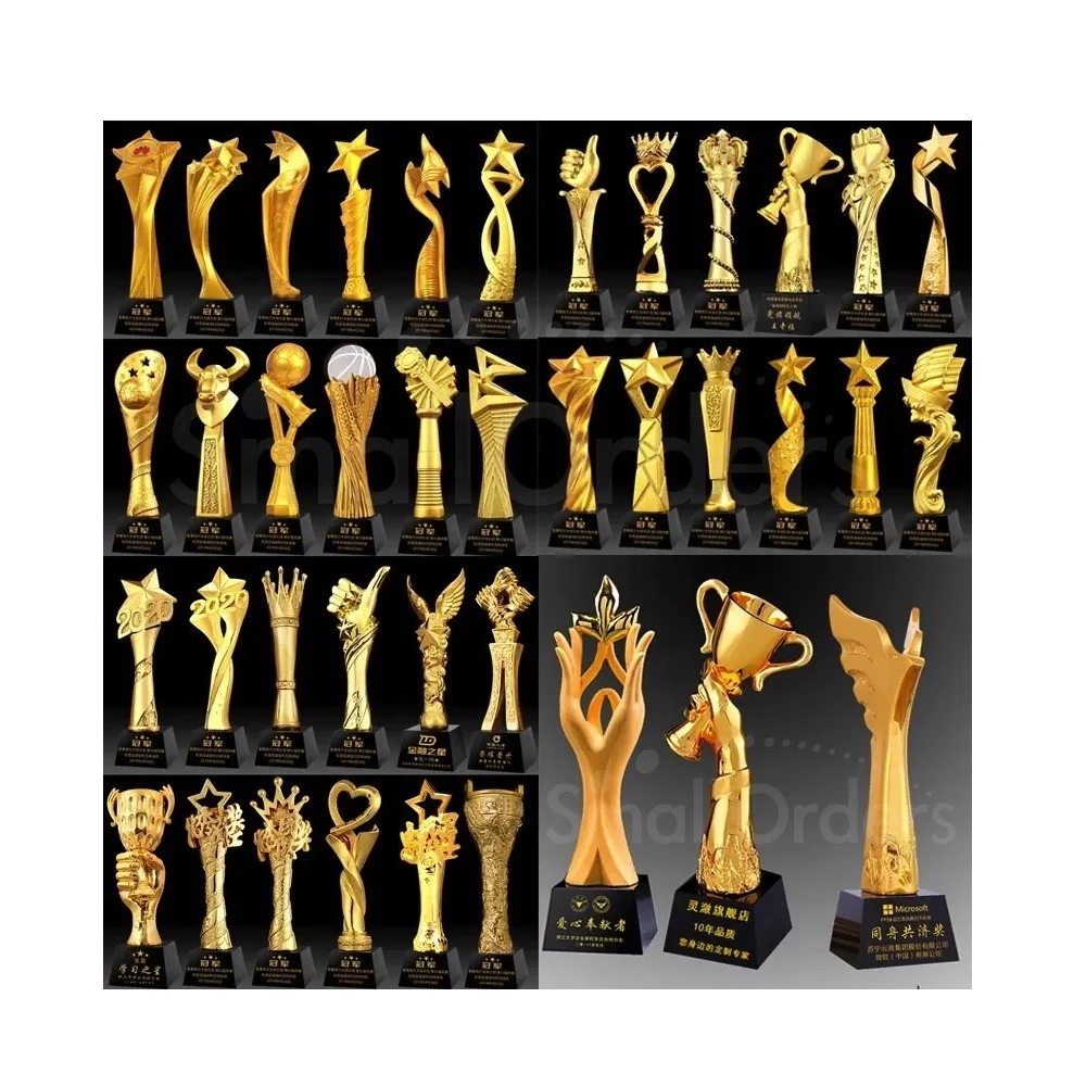 Trophies medals plaques Crystal wood metal craft mold statues glass football soccer trophy cup award custom Crystal trophy award