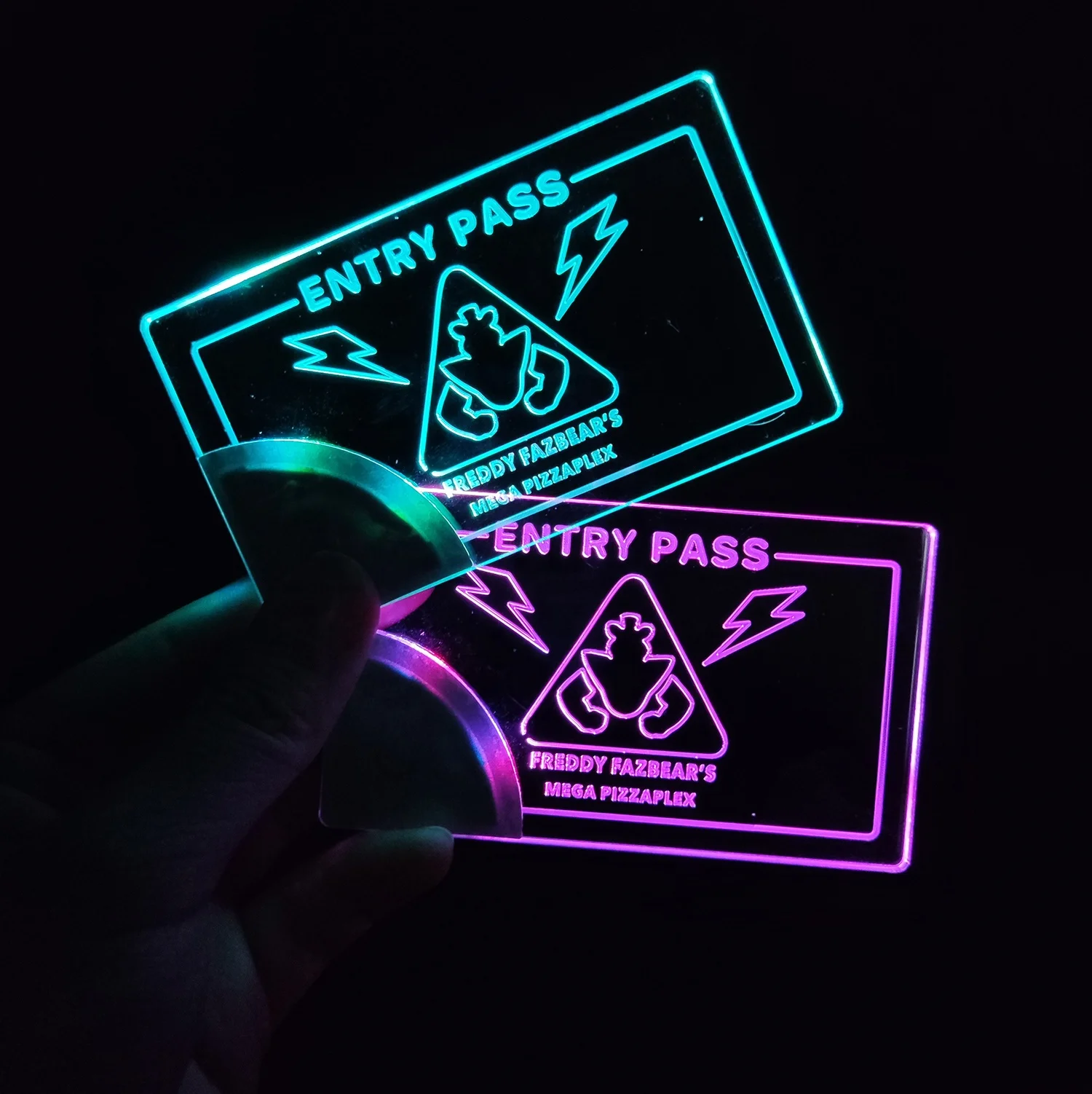 LINLI New Design Fashion Laser Information Transparent Plastic Acrylic LED Business Card With Printing Logo