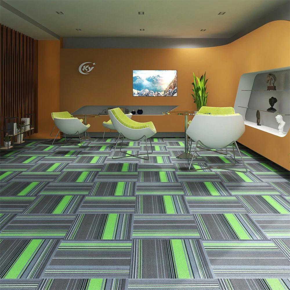 Eco-friendly carpet tiles flooring commercial 60x60 3d carpet scenery floor tiles 3mm orange office carpet floor tiles