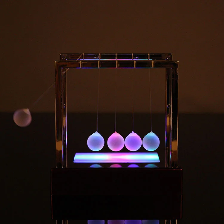 Metal Newtons Cradle Balance Balls Physical Ball Light Toy Lighting Newton Ball for Decoration Gifts