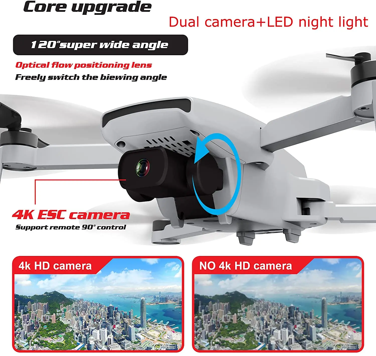  Дрон 4k HD 5G WiFi GPS бесщеточный мотор FPV полет для радиоуправляемого расстояния 25 мин. 1 км