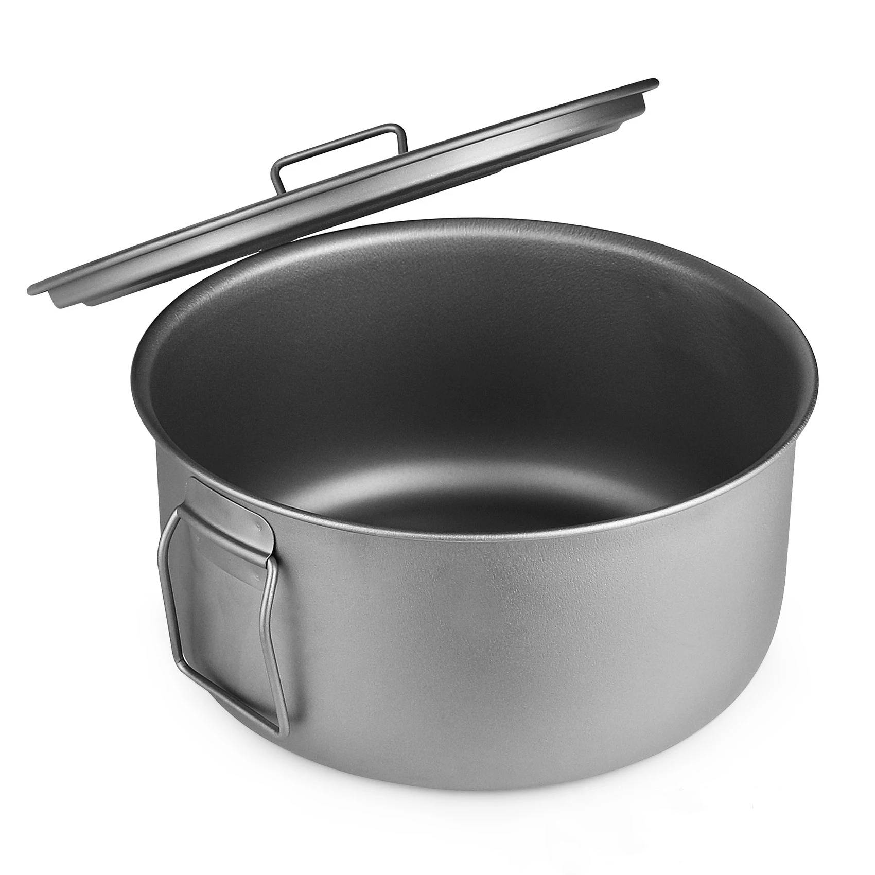 Кастрюля из титана для приготовления кипячения воды на открытом воздухе легкая титановая кастрюля кемпинга с