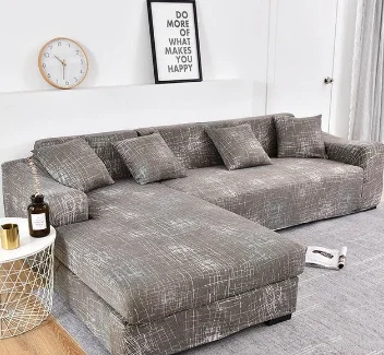 Black Gray Spandex L Shape Nordic Style Elastic 2 Seaters 3 Seaters I L Shape Slipcover Couch Sofa Covers