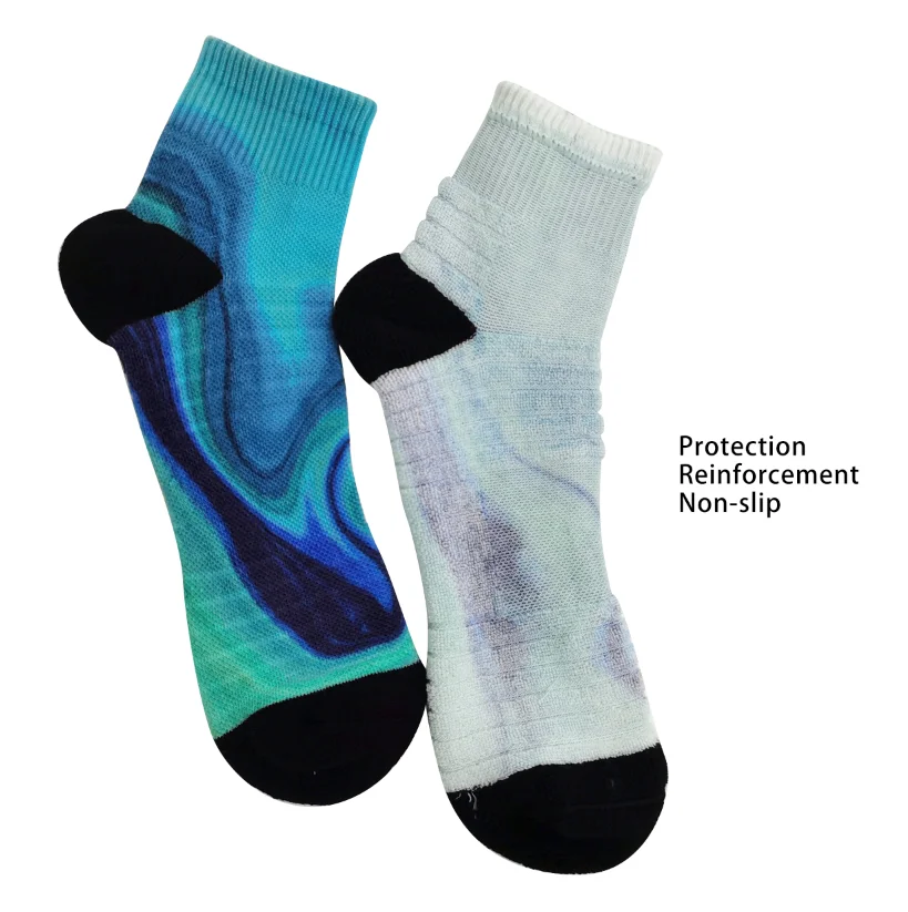 
360 custom printed camouflage printed sports mountaineering cycling ladies nylon short socks 