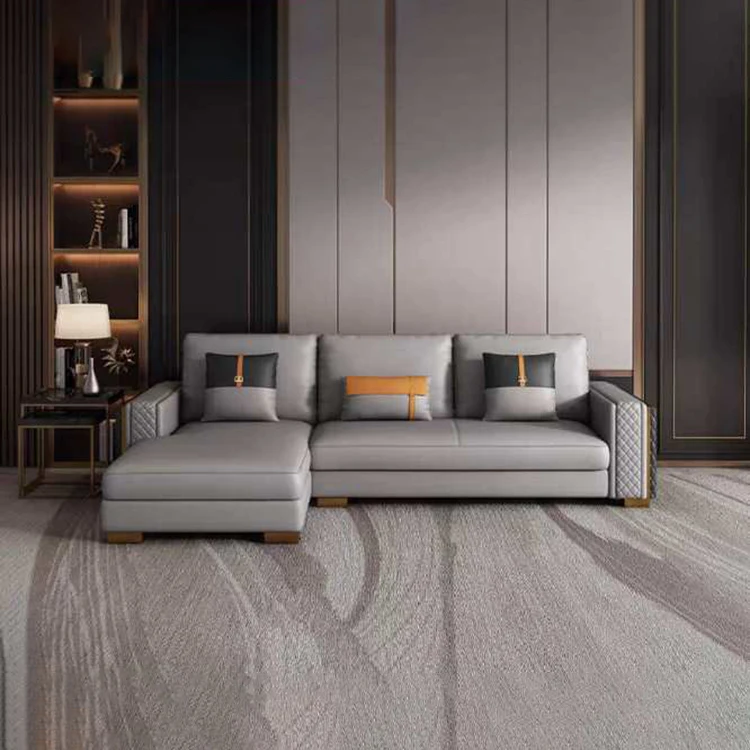 Modern Simple Design Large Size L-shaped Fabric Couch Living Room Sofas Set 4 Seater Corner Sofas Living Room Sofas