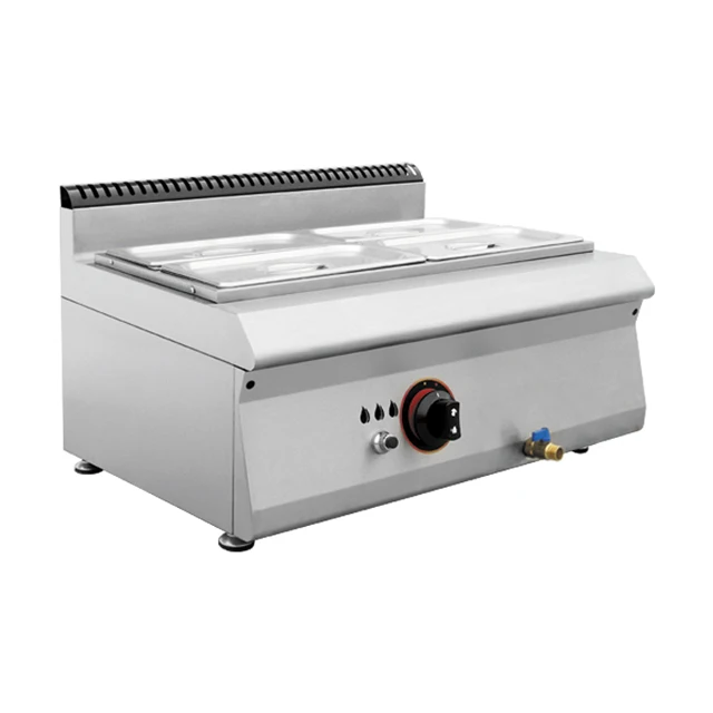 LPG Gas Bain Marie Food Warmer Table Top Stainless Steel Buffet Commercial Restaurant Pro Bain-marie Kitchen Equipment