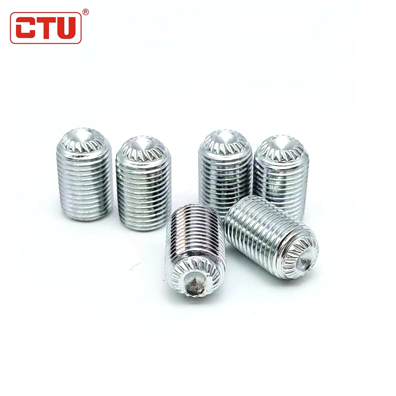 factory  alloy steel socket set screw with cup point 45H grub 12.9 DIN916K  M3-M16 fine thread with knurl