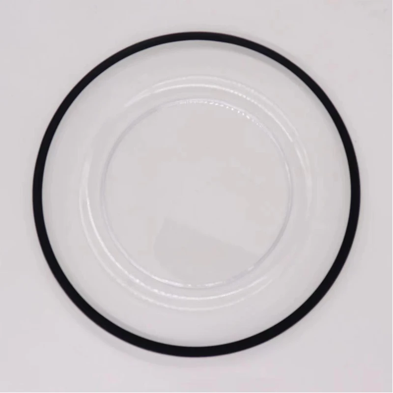 Wedding Decoration Clear Dinner Plates Crystal Round Restaurant Flat Dishes Under Plate Wholesale Black Rim Glass Charger Plates