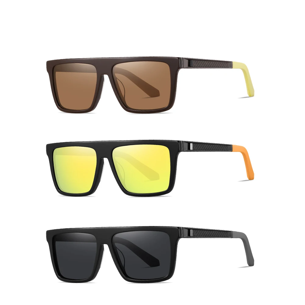 New Fashion Trend Custom Polarized Sunglasses Driving Anti-Ultraviolet Plate Frame in Black White Red with Trendy Design