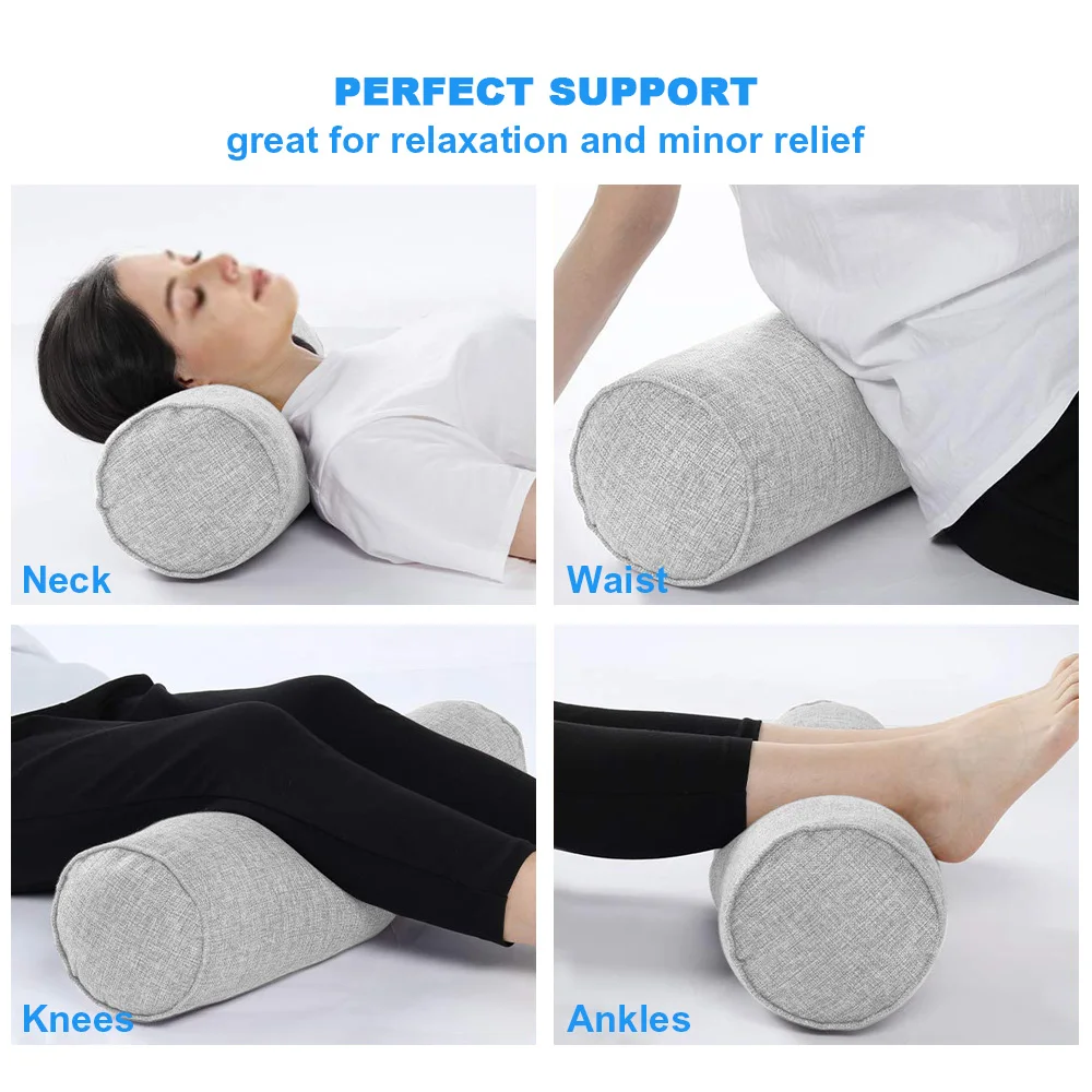 Factory Direct Sale Premium Lumbar Round Roll Bolster Roll Cushion Pillow for Head Neck Back Legs