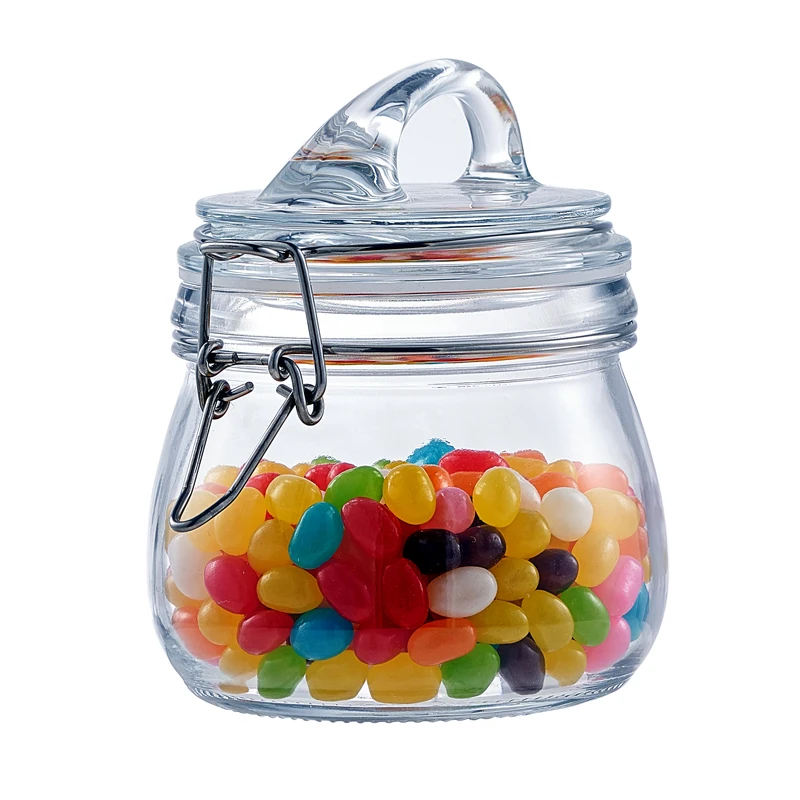 New kitchen food storage appliances handle lid sealing jar sealed glass bottles candy jar