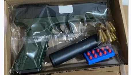 toy bb gun with soft bullets educational toys gifts for kids boys girls adults plastic shell ejecting laser glock toy gun