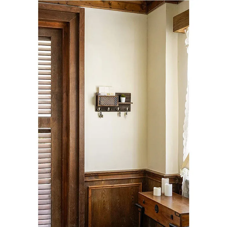 rustic style Wall mounted mail folder Key storage Home Furnishing  wooden key and mail holder