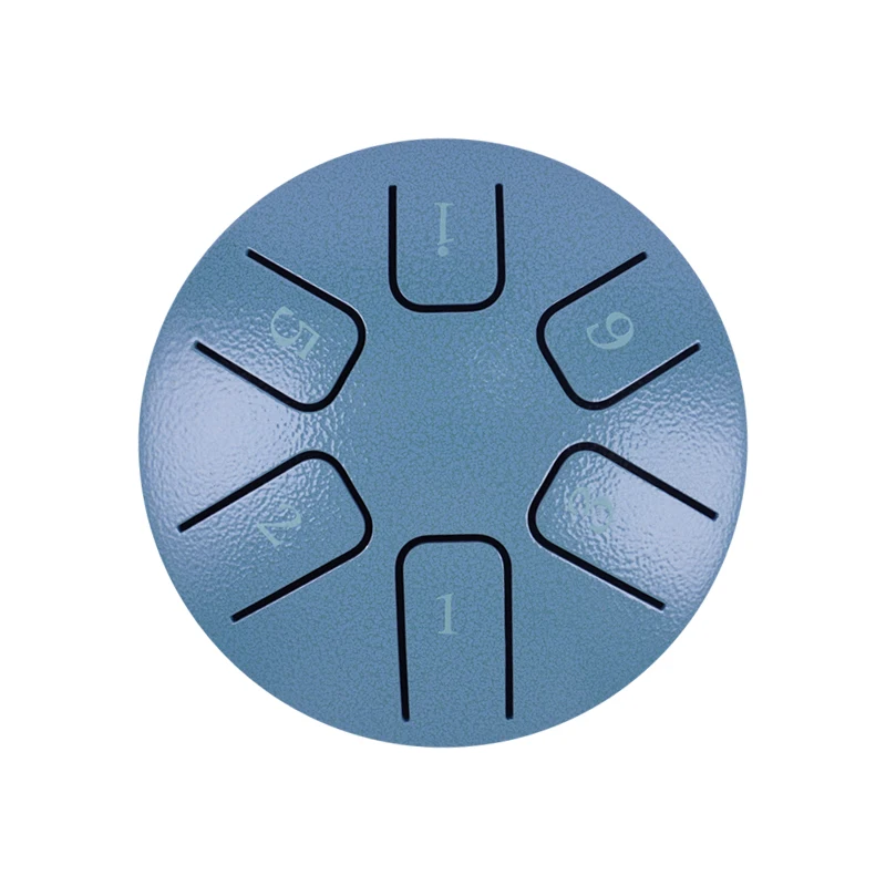 2023 new design 3.8 inch 6 tongue moss blue  hank drum balmy mini steel tongue drum