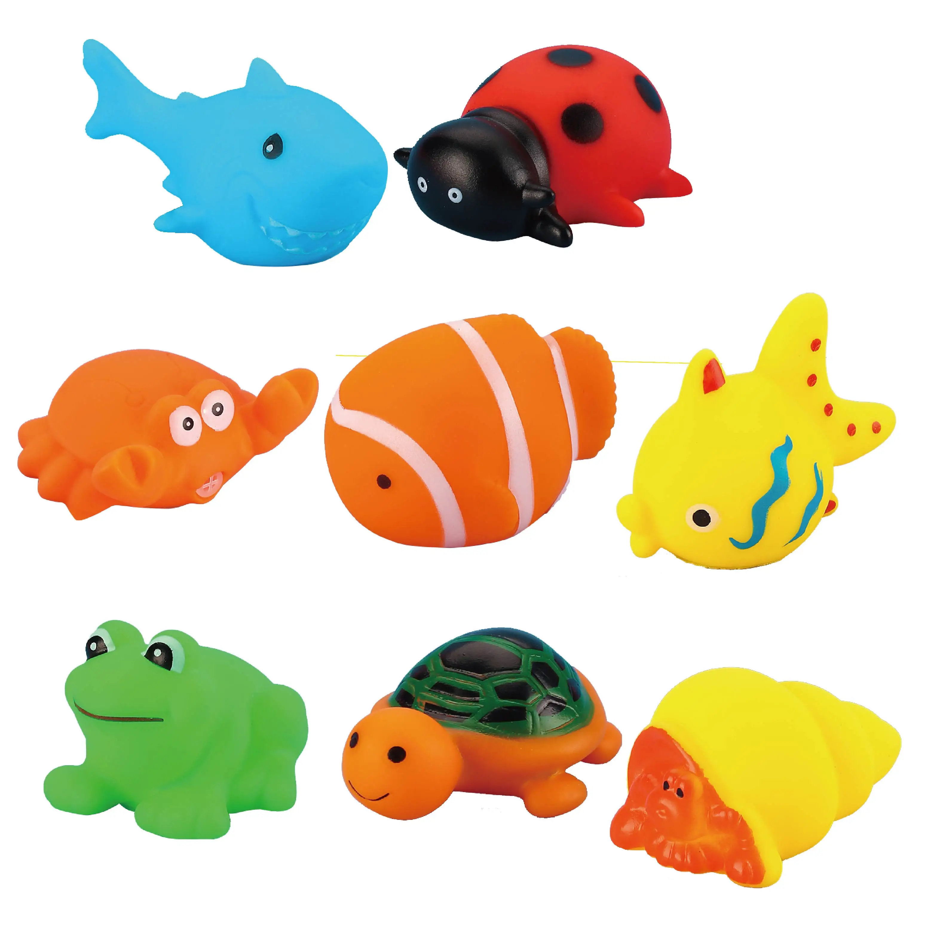 Custom Plastic Toy Animal Weighted Floating Race Assorted Black Printed Rubber Ducky Bulk Bathtub Squeaky Bath Duck/