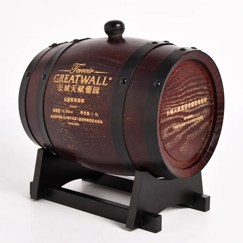 
Hot sale oak pine wood barrel 1.5L3L 5L10L15 self-brewed wine beer wooden barrel 