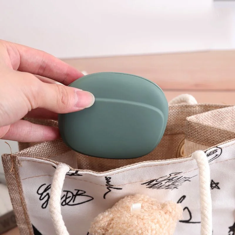 Portable Wired Headset Storage Bag Mini Cable Organizer Case Easy Carrying Silicone Headphone Organizer