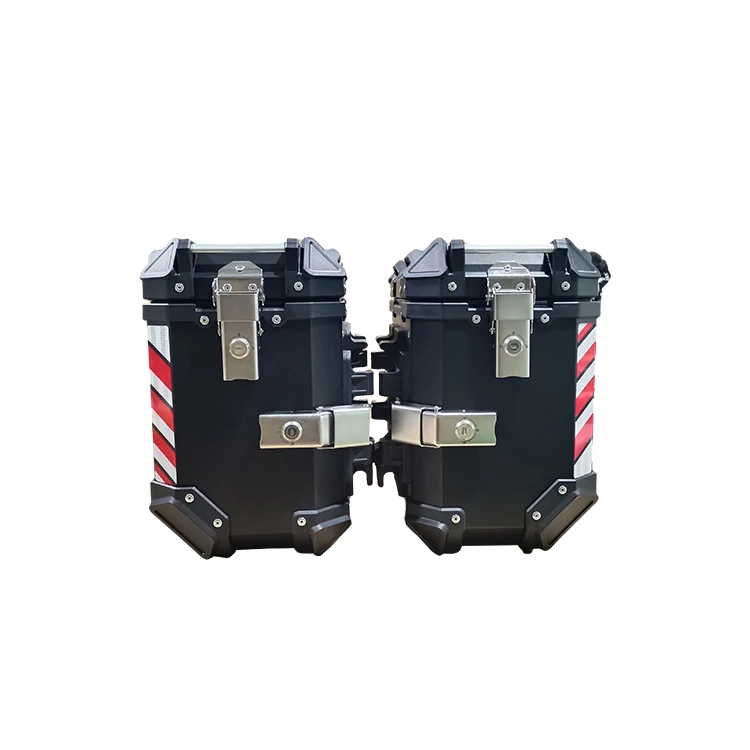 36L F2-MOTO Black Saddle Bags Delivery Trunk Luggage Hard Motorcycle Side Pannier Box