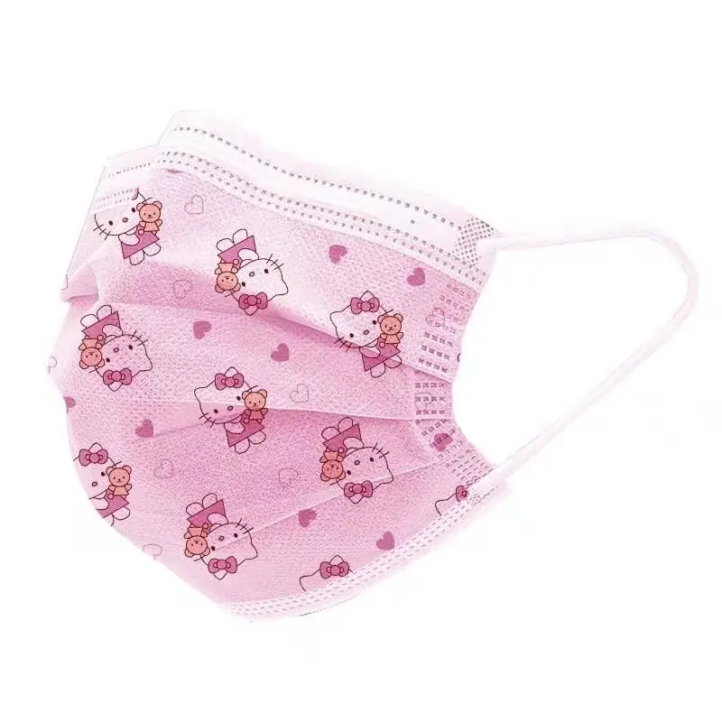Одноразовая медицинская маска для лица с принтом сердца и животных для детей и взрослых