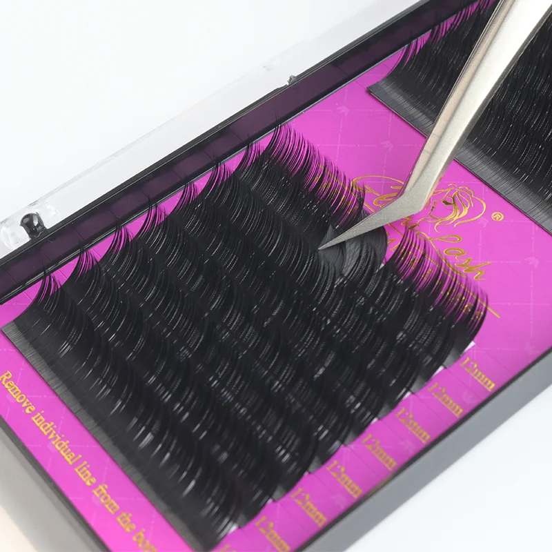 Korean pbt fiber c cc d dd b curl individual classic eyelash extensions lash extension tray custom trays professional