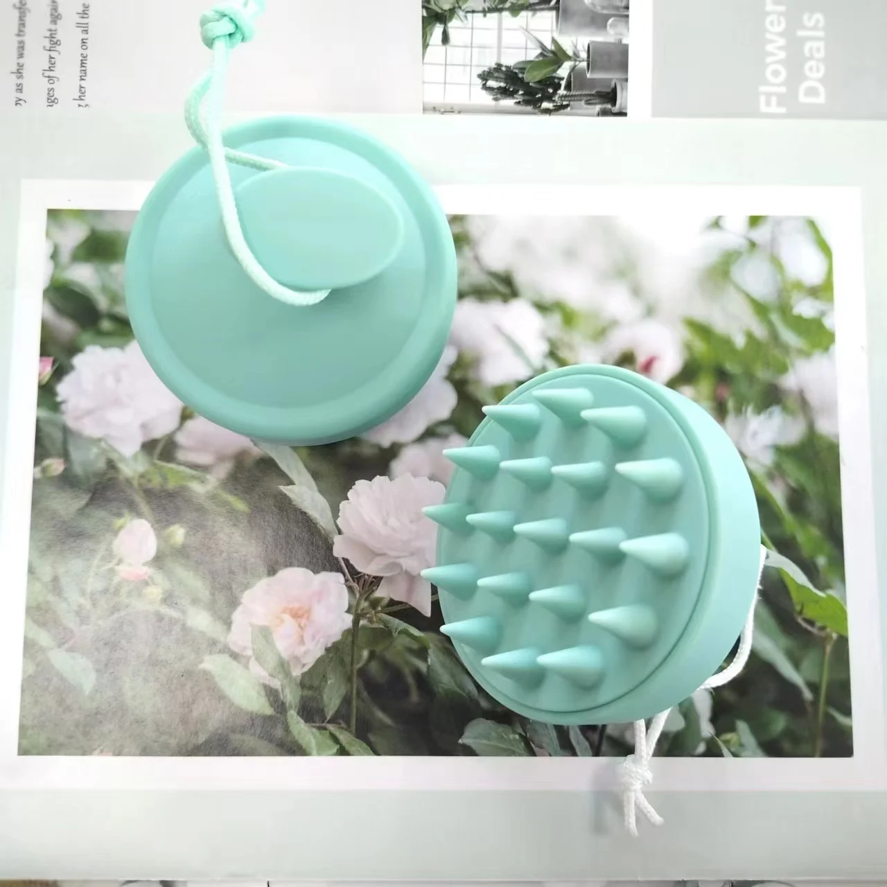 Professional Hand-Held Silicone Hair Scalp Brush with Soft Matte Finish round Hair Massager Comb for Detangling Shampoo Usage