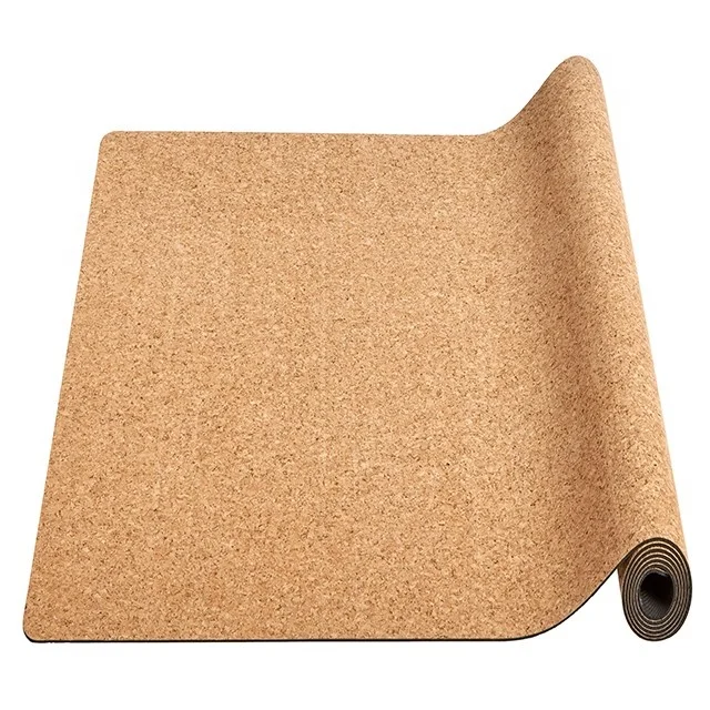 Factory manufacture Custom logo Eco Friendly cork natural rubber Mat non-slip yoga fitness exercise mat