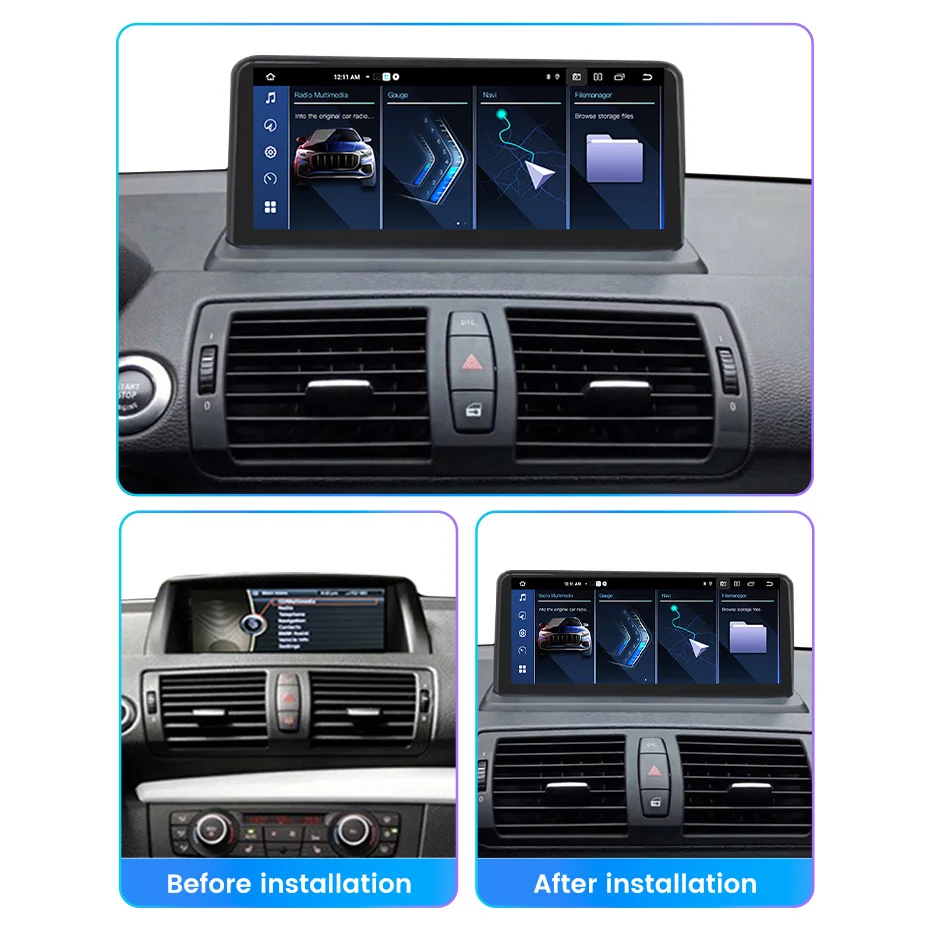 Автомагнитола Navifly shenzhen для BMW E87 1 серии 2005-2011sterone usb aux mp3 дисплей экран android DSP WiFi 4G
