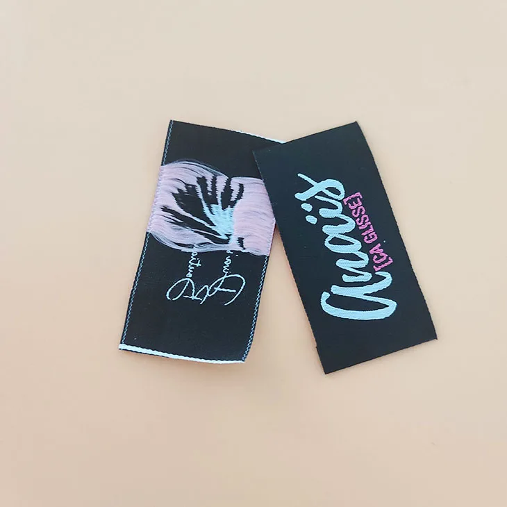 Woven Private White Garment Labels Clothing Manufacturer Fabric Tags Iron On Neck Cotton Custom Made Logo Label for Clothes