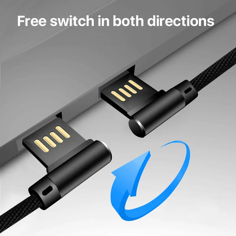 
SOSLPAI cheapest price 90 degree usb cable nylon braided 1.5m usb type c charging cable 