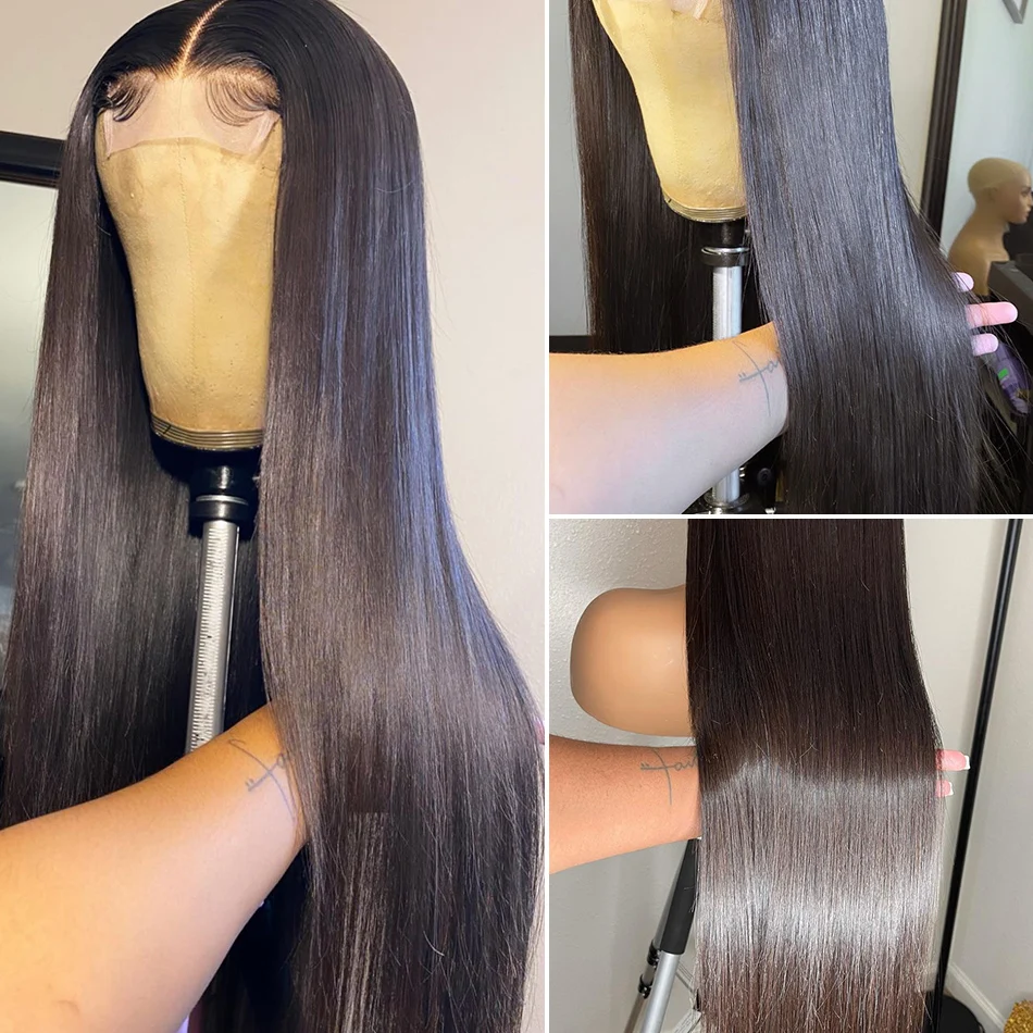 Glueless Bone Straight Lace Front wigs Human Hair Lace Front Brazilian Human Hair HD Transparent Lace Front Wig For Black Women