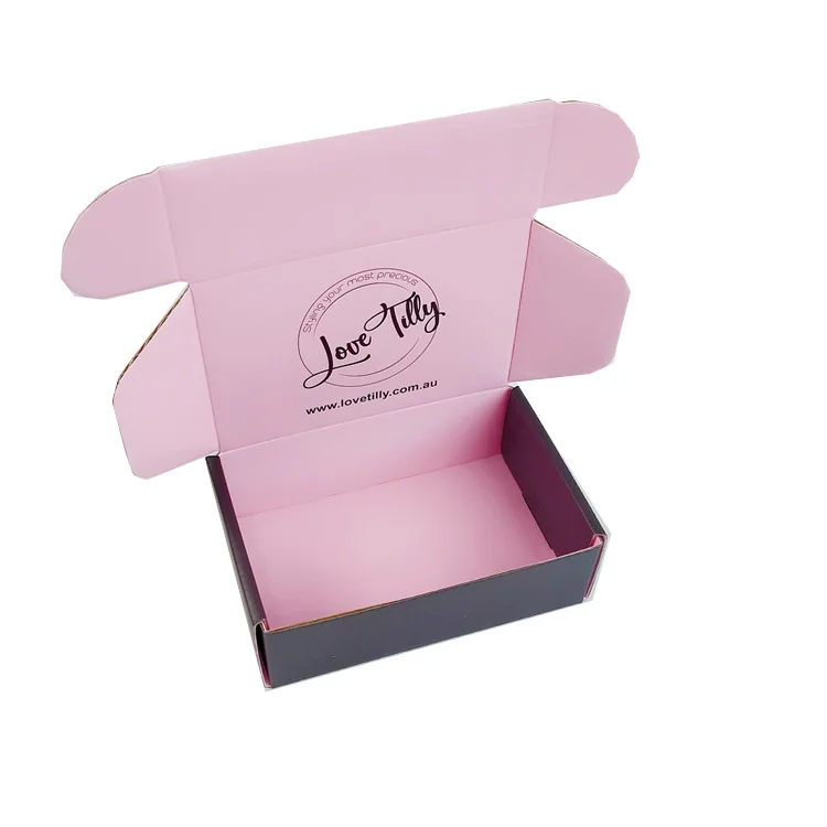  Hot Sale Fancy Pink black Custom Printing Corrugated Packaging Clothes Shipping Paper Gift airplane