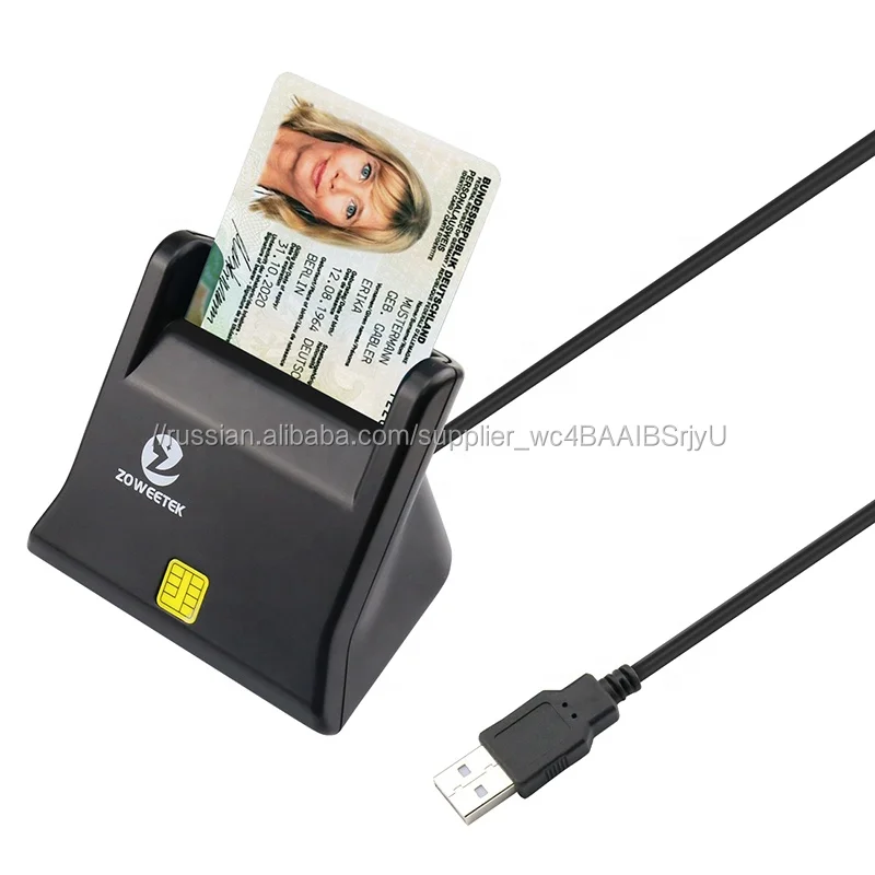 Zoweetek CAC EMV USB IC ID Smart Card Reader ISO 7816 credit smart card reader Writer with SDK