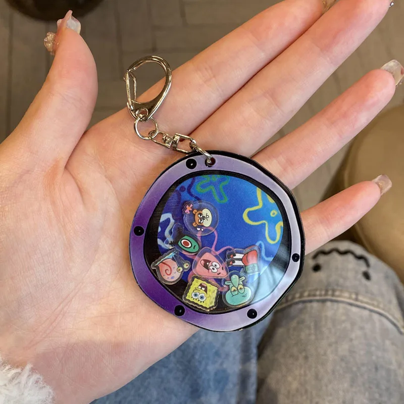 Cheap custom acrylic key chain cartoon design clear plastic sublimate print shaker keychain custom acrylic keychain