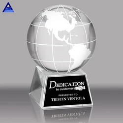 Wholesale High Quality Ready-Made  Trophy Crystal Globe Trophy