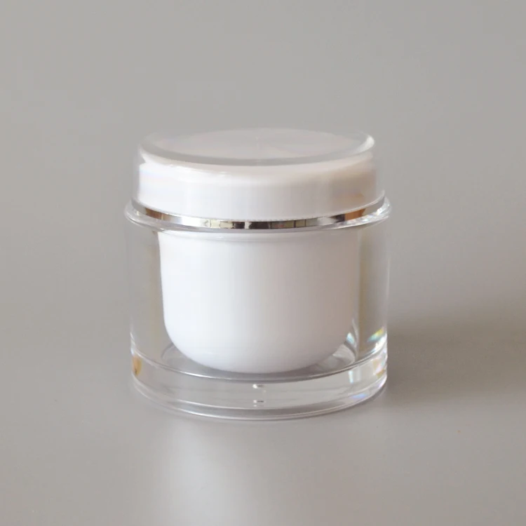 stocks high-end white round bottles bottle oem cosmetic jar acrylic jar  200g/ml custom logo