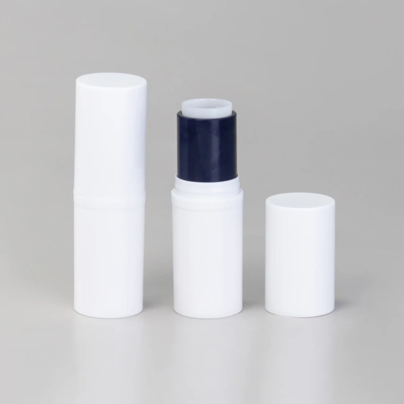 New white empty powder blusher high gloss cosmetic stick packaging solid lipstick tube