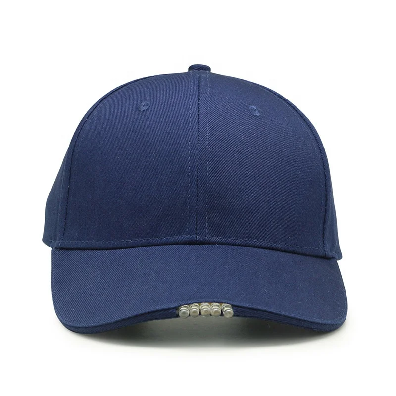 Wholesale custom cotton plain blank baseball hat cap with led light