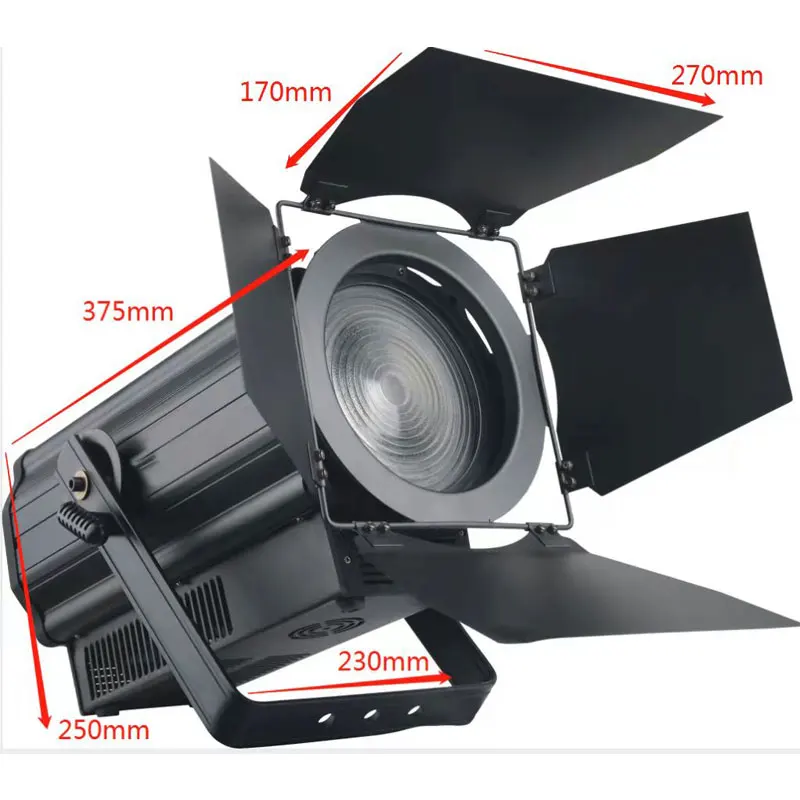 200W Electronic Zooming 15-60degree Led Fresnel Spot Light for TV Studio Photography