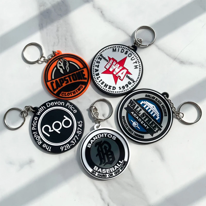Wholesale Custom 2d/3d Soft Rubber Key Chain Silicone Keyring Plastic PVC Key Holder Chain Personalised Logo Fashion Keychains