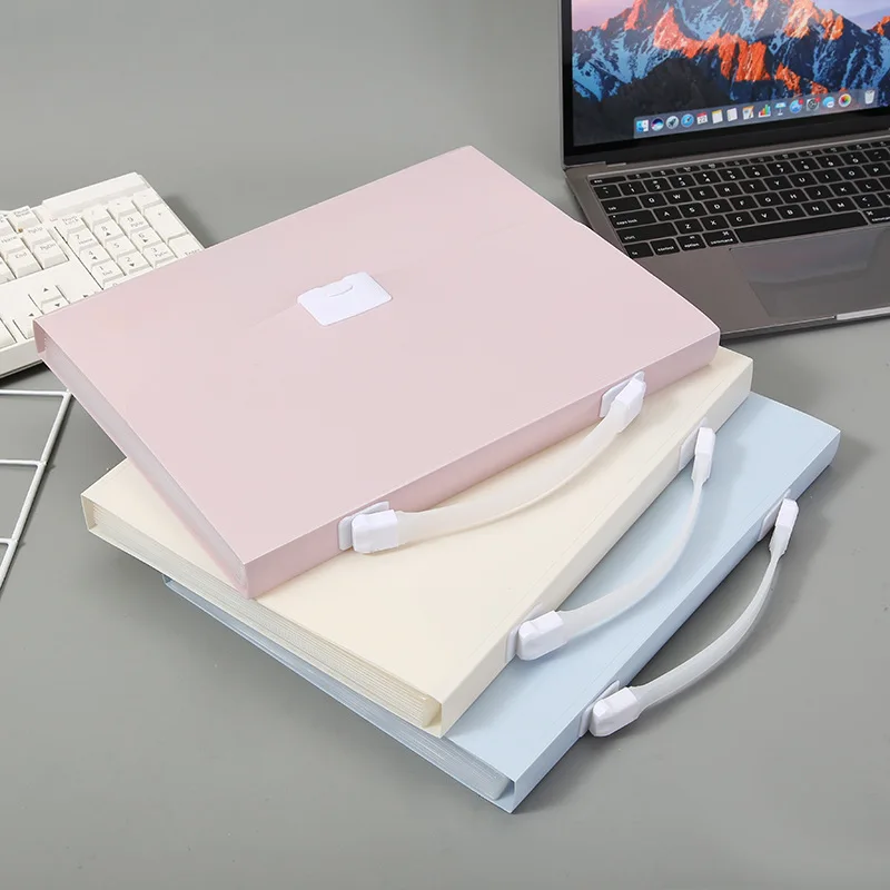 Multifunctional a4 folder cute PP file lever arch file  multi-layer organ document bag