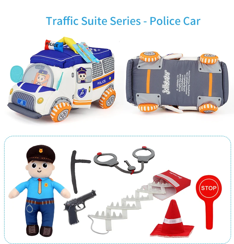 police car toy kids big car gift set polyester washable toy car for kids
