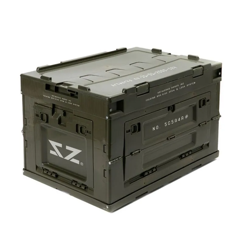 Hot Selling Korean Style Foldable Plastic Folding Camping Box with Both Front and Side Open Lock Door