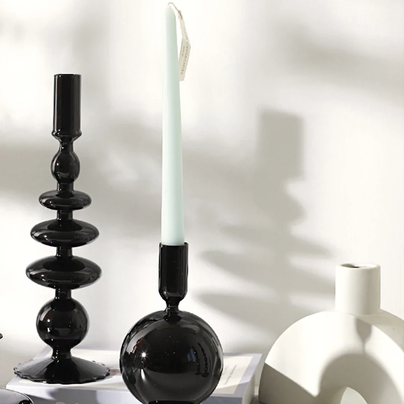 Nordic Classic 4Pcs/Box Thread Cone Candle Romantic Dinner Table Taper Wax Candles Luxury