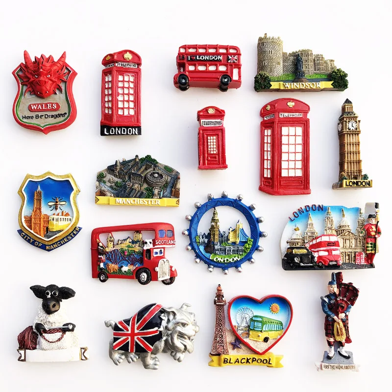 Resin Creative Fridge Magnet Tropical London Tourist Souvenirs Gifts Landscape refrigerator  Fridge Magnetic sticker