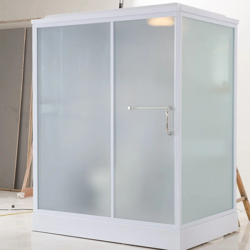 XNCP Modern Complete Prefab Bathroom Unit Sliding Open Mobile Shower Room with Tempered Glass and Acrylic Toilet Accessories