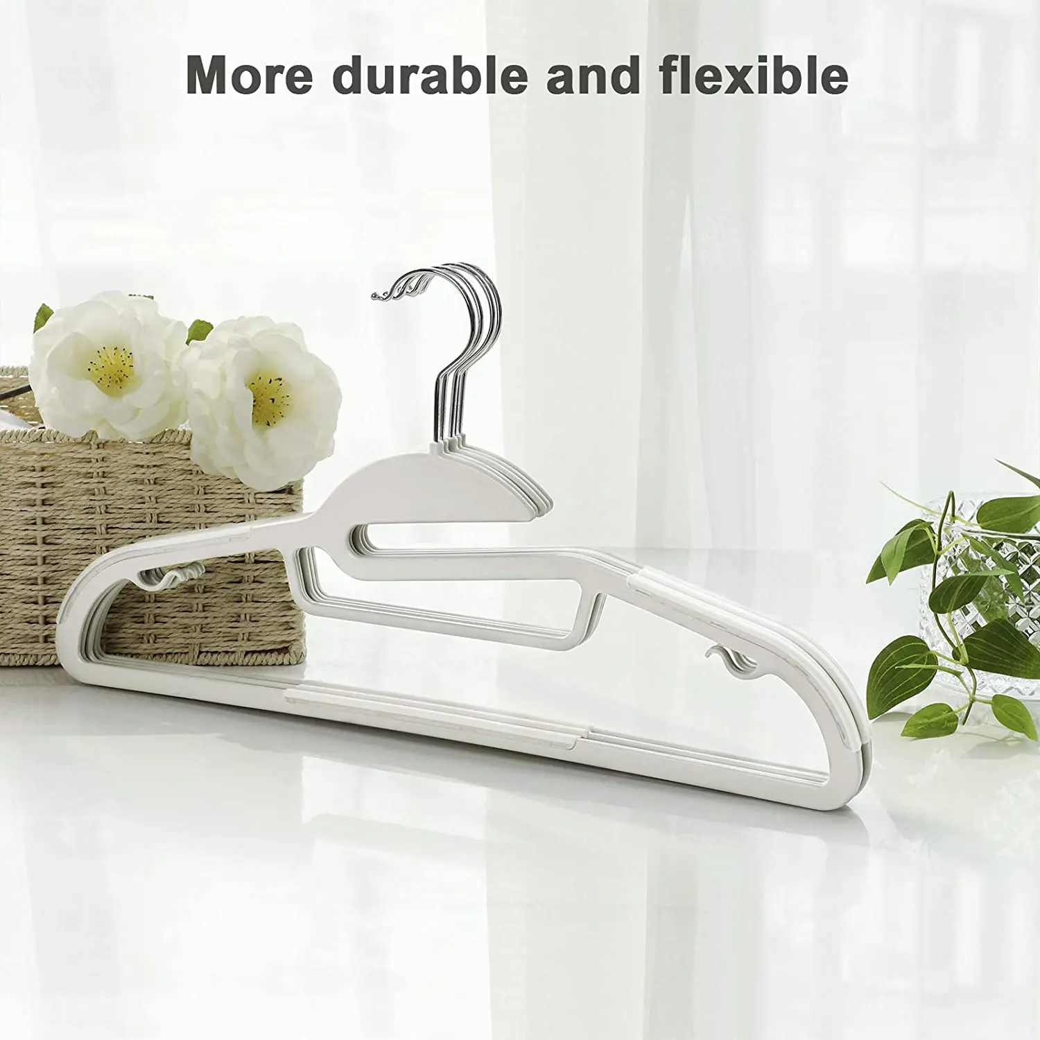 Stylish Black plastic hanger with grip antislip durable ABS plastic sustainable hanger for cloths