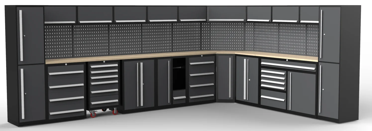 JZD SPCC Made Workshop Mechanics Storage Furniture Large Capacity Workbench Tool Cabinet Combination With Tools