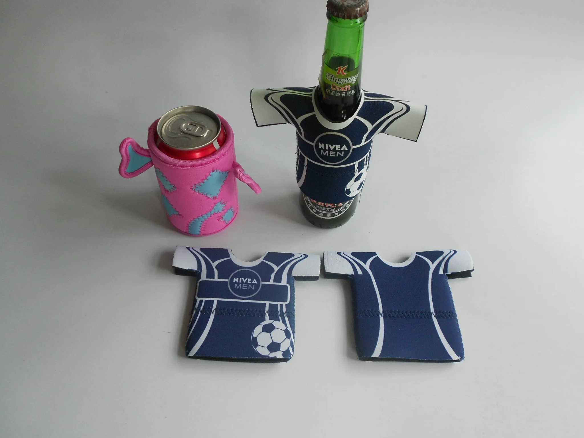 Personalized T shirt Jersey shape Neoprene beer bottle or can sleeve