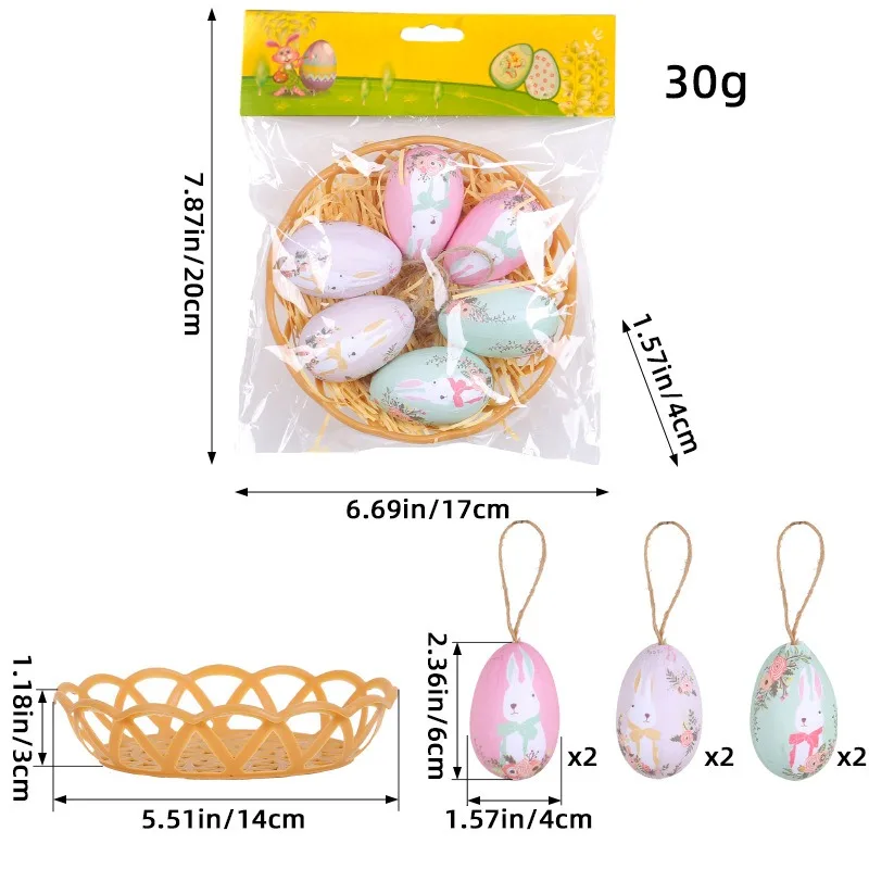Hot selling Easter egg hanging creative woven basket Easter egg decoration scene layout