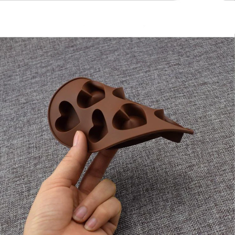 10 Cavities Heart Shape Silicone Mold for Baking Chocolate Soap Fondant Pudding Jelly Candy Cookie Ice Cube Small Cake Gelatine